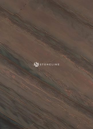 Polished brown marble surface with natural vein patterns.