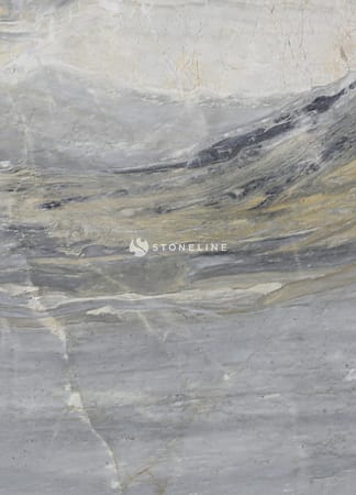 Close-up of gray marble with golden veins.