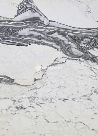 Close-up of white marble with gray veins.
