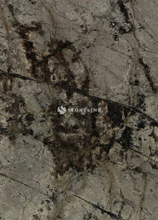 Close-up of textured gray and black stone surface
