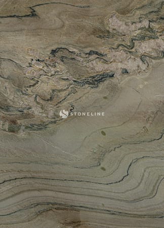 Close-up of beige and gray marble texture.