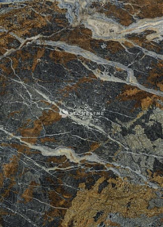 Close-up of textured stone with brown veins.