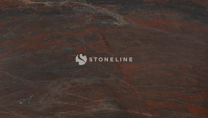 Dark marbled stone with red and brown veins.