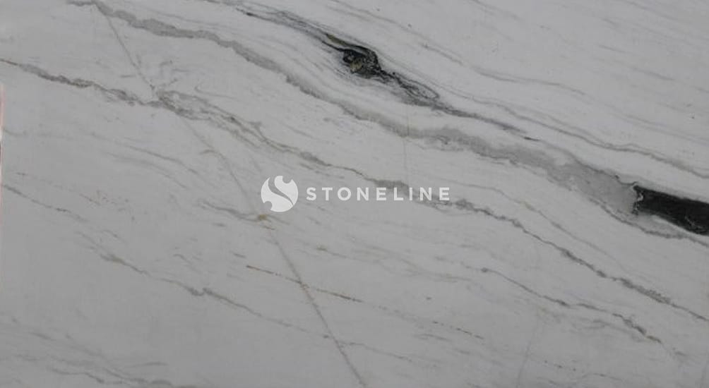 White marble surface with dark veins texture