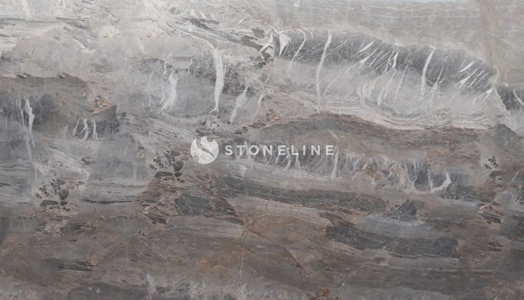 Close-up of gray marble texture surface.