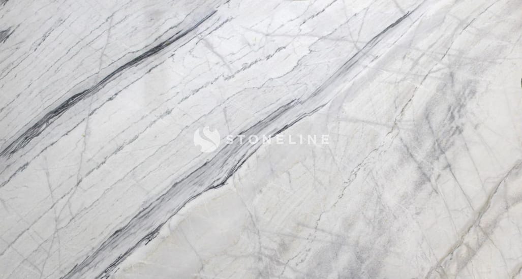 White marble with gray veins texture.