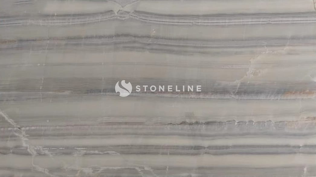 Gray and white marble texture with horizontal lines.