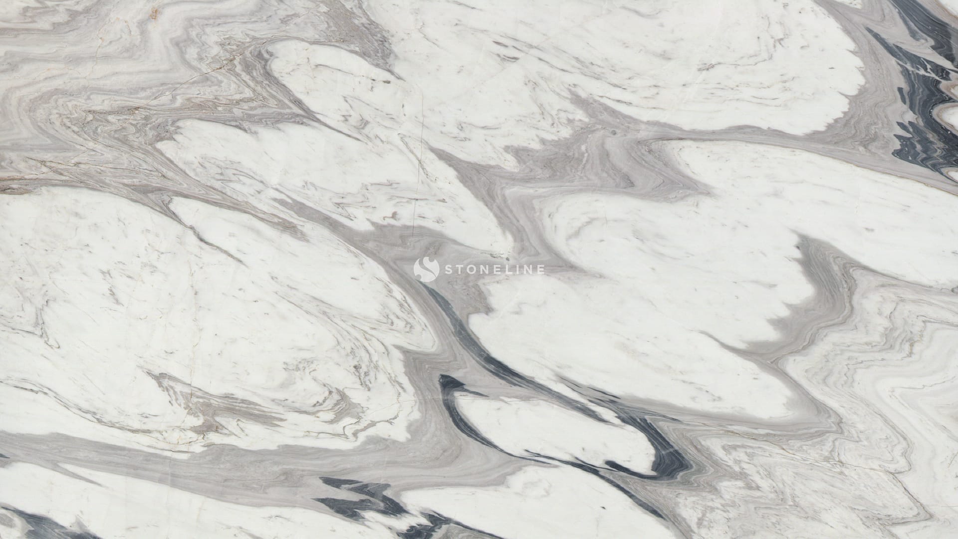 Close-up of white marble texture with gray veins.