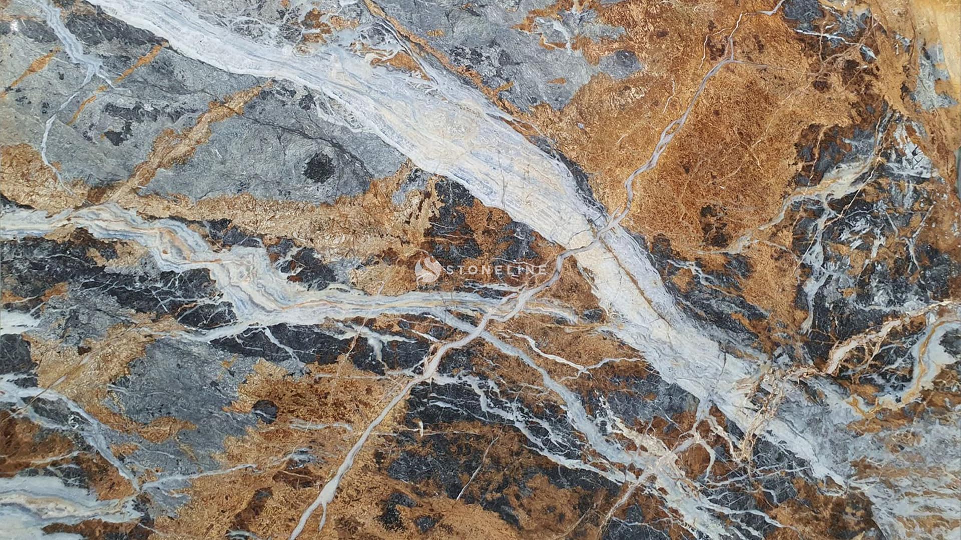 Close-up of colorful, textured marble surface.
