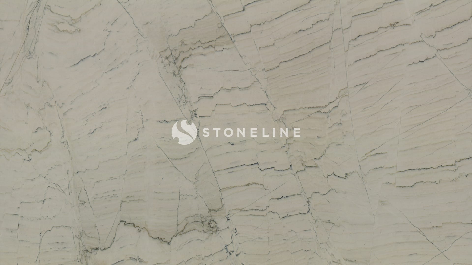 Close-up of beige marble texture with veins.