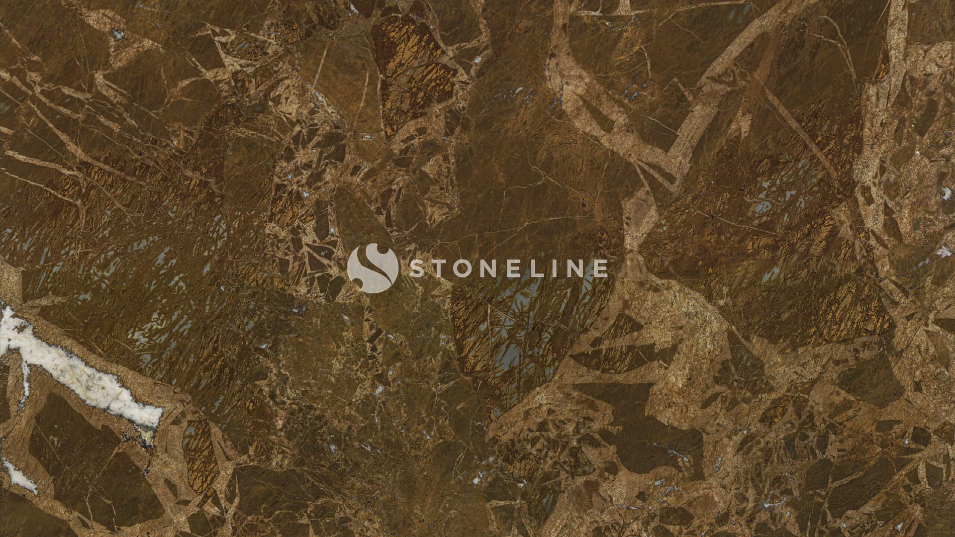 Close-up of brown marble texture with veins.