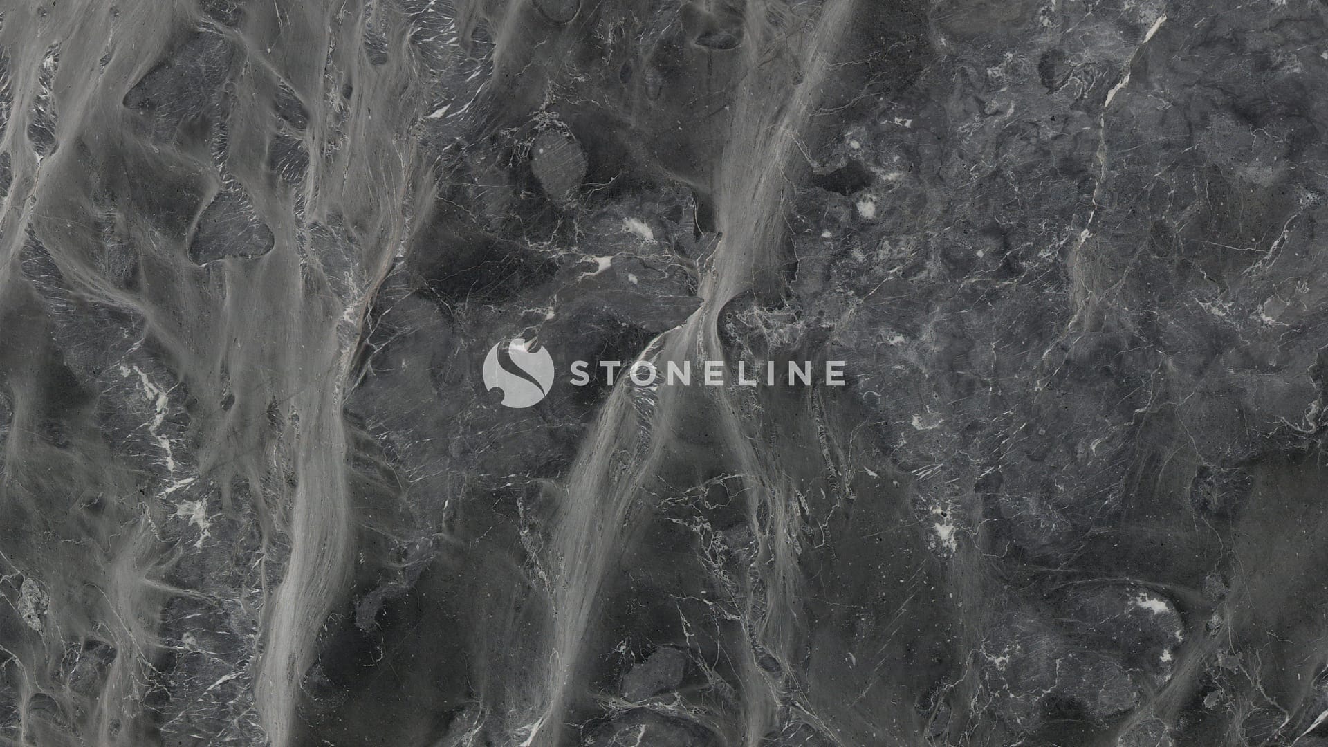 Dark marble surface with white veining patterns.