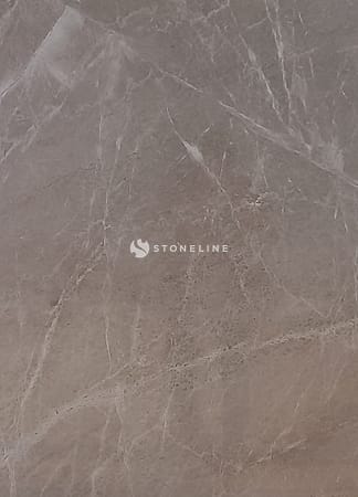 Close-up of brown marble texture with veins.