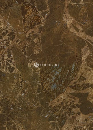 Close-up of brown marble texture with veins.