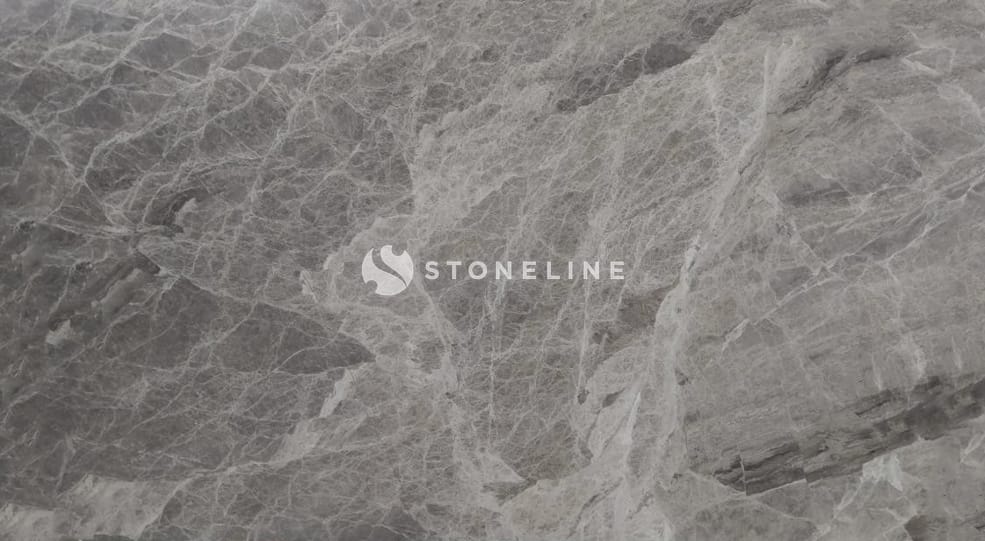 Gray marble texture with intricate white veins.