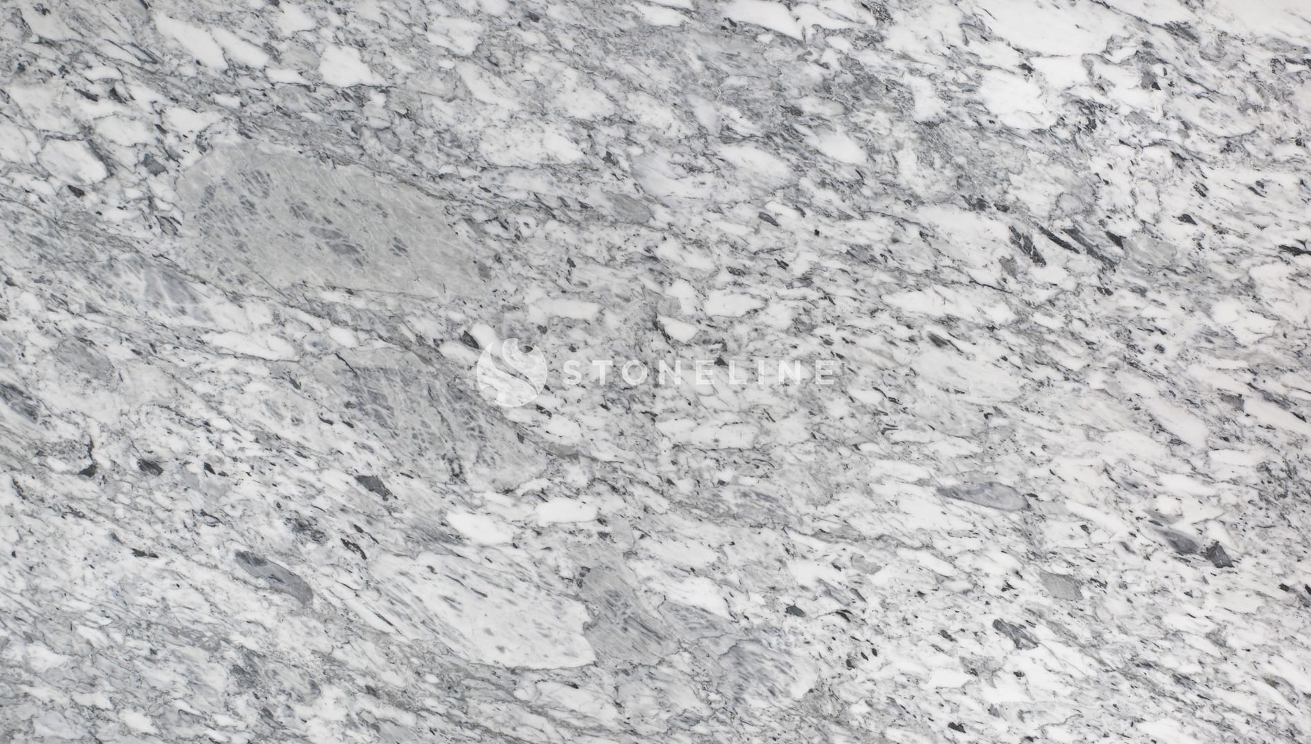 Close-up of white marble texture with gray veins.