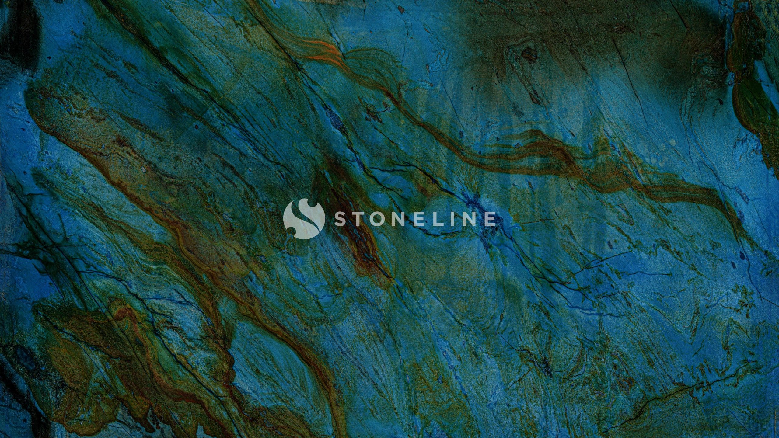 Abstract blue and green marbled texture