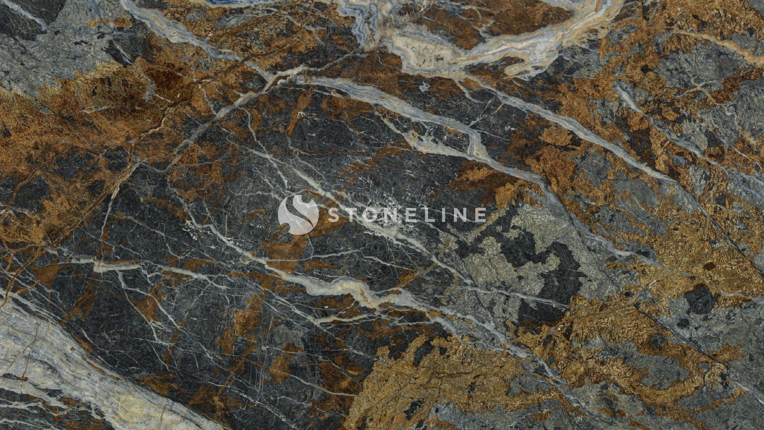 Close-up of textured, multicolored natural stone surface.