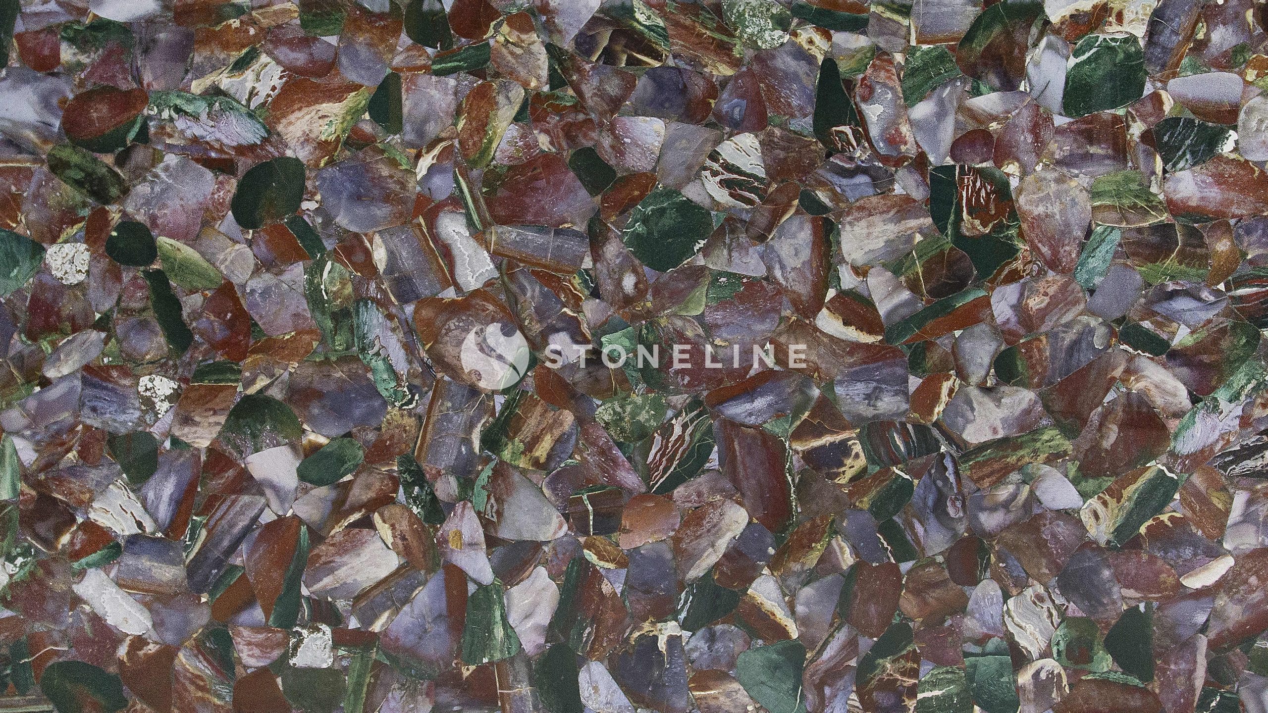 Close-up of colorful marble mosaic texture.