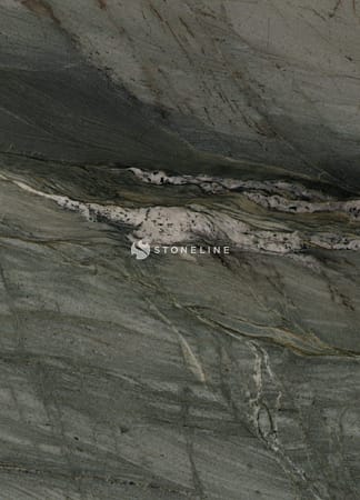 Close-up of green marble texture with veins