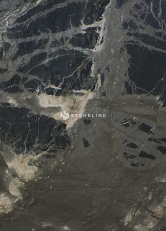 Dark, veined marble texture with natural patterns.