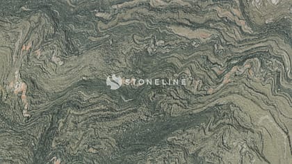 Close-up of marble texture with green swirls.