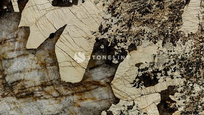 Close-up of textured brown and beige stone surface