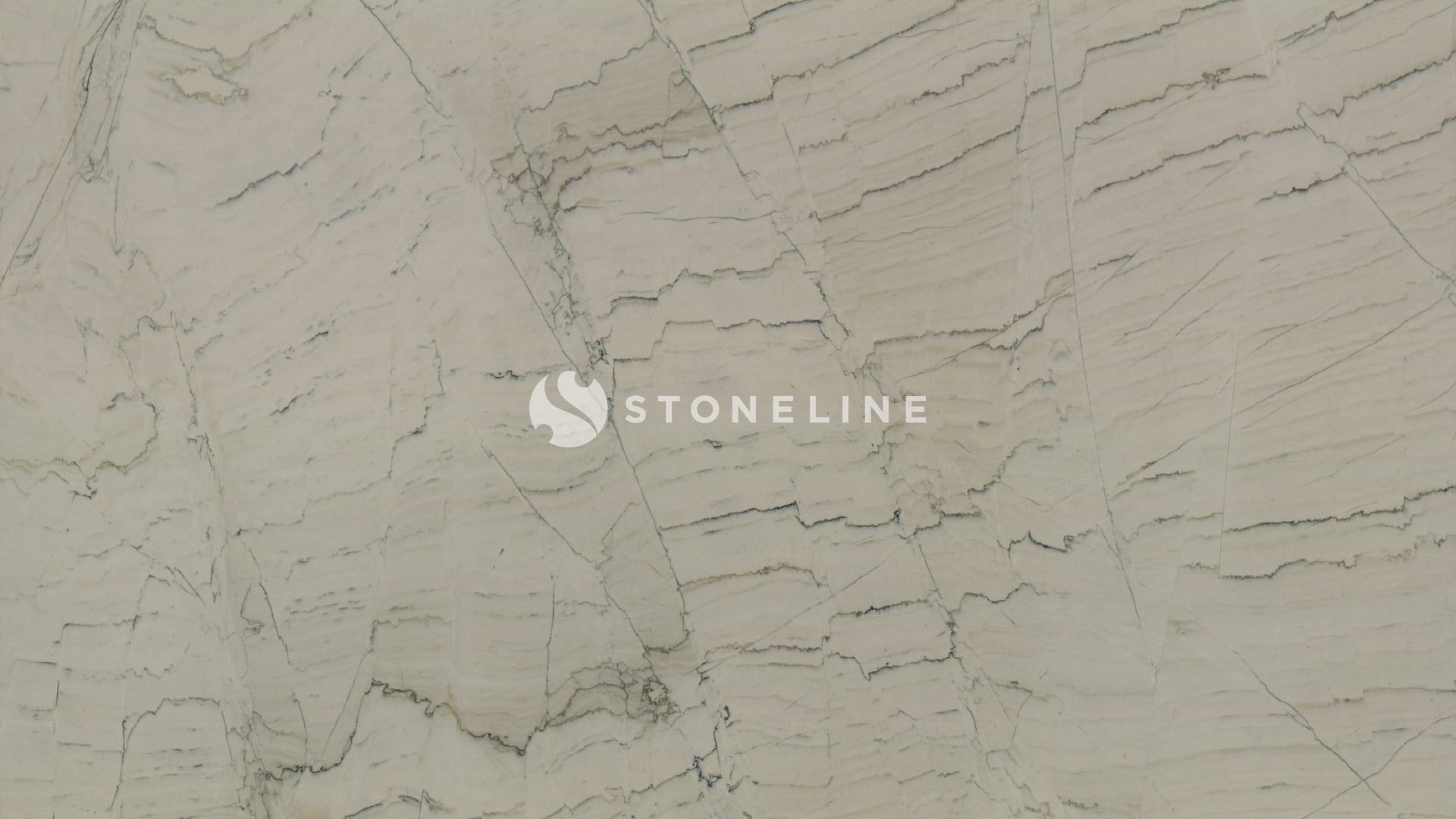 Close-up of beige marble texture with veins.