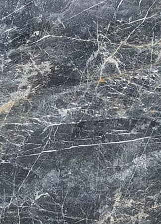Close-up of gray marble with veining patterns