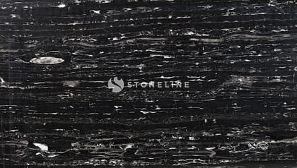 Polished black marble with white veins texture.