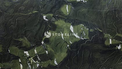 Dark green marble texture with white streaks.