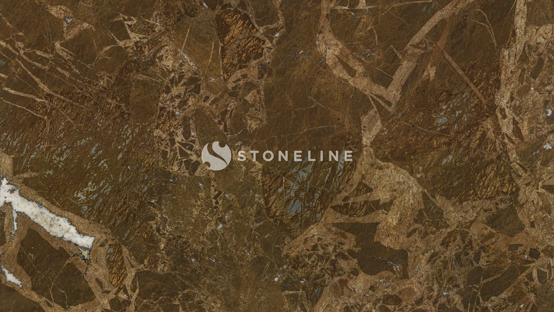 Close-up of brown marble texture with veins.