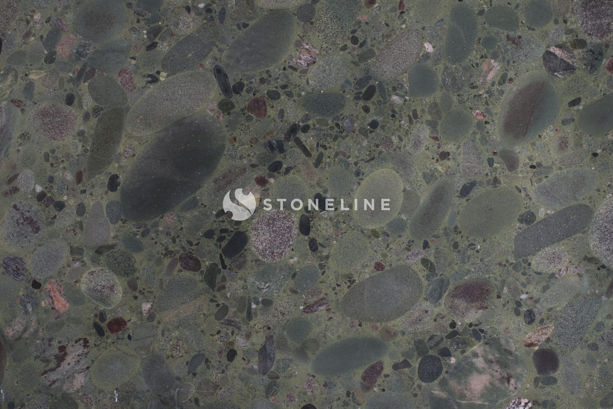 Detailed green stone texture with various shapes.