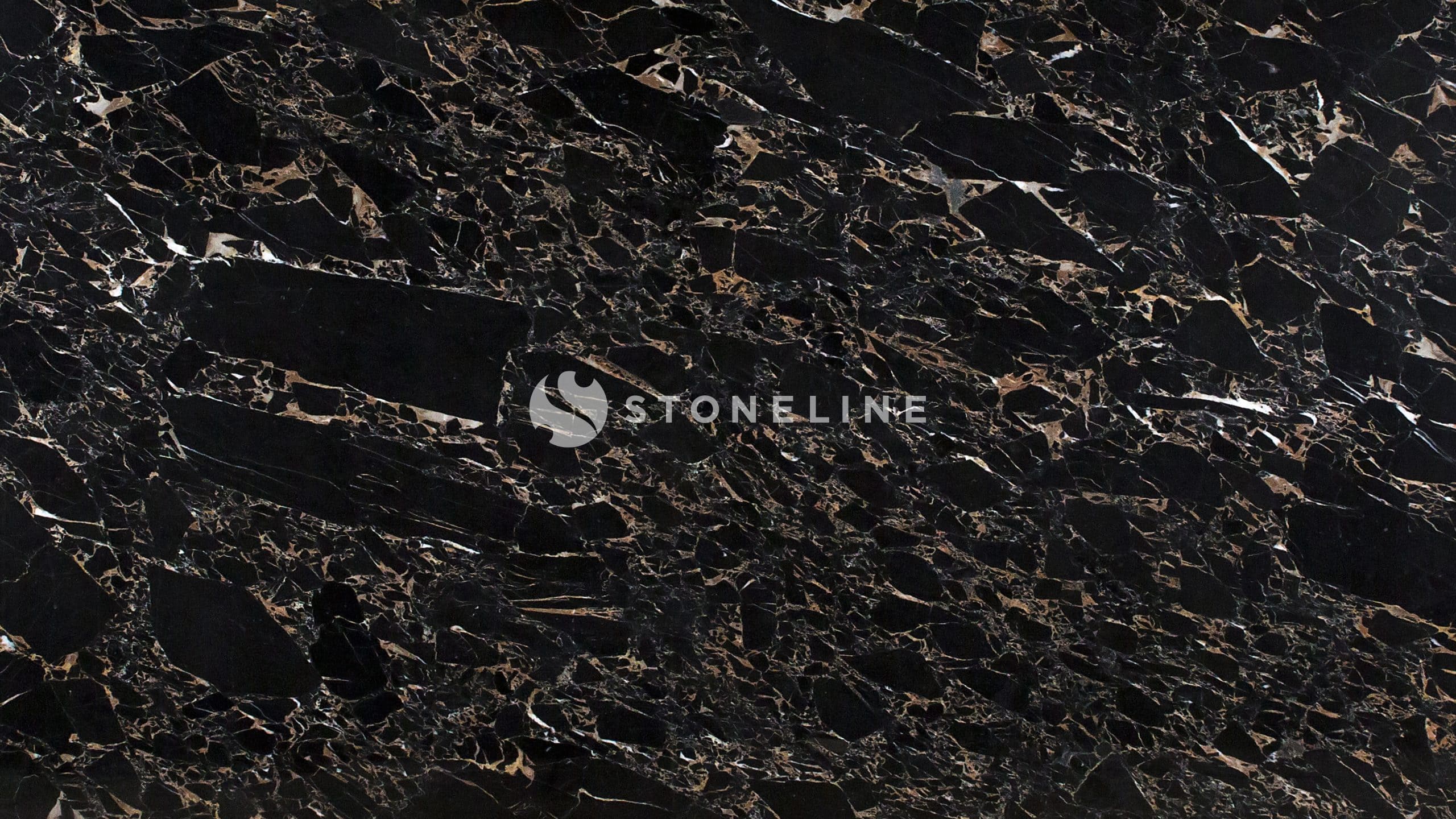 Close-up of polished black marble surface texture.
