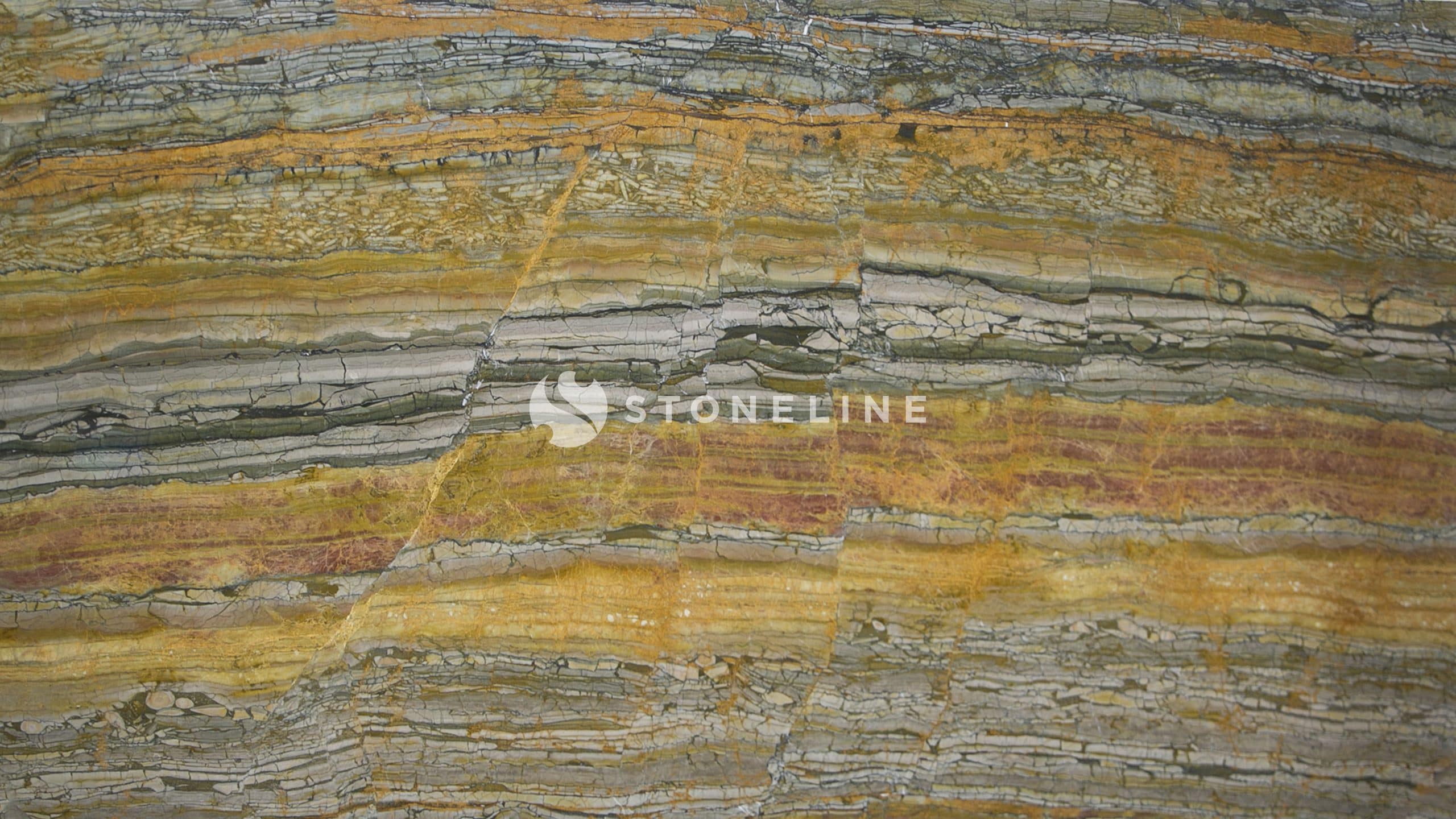 Multicolored natural stone texture with layered patterns