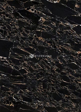 Close-up of polished black marble surface texture.