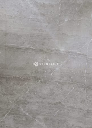 Close-up of gray marble texture with veins.