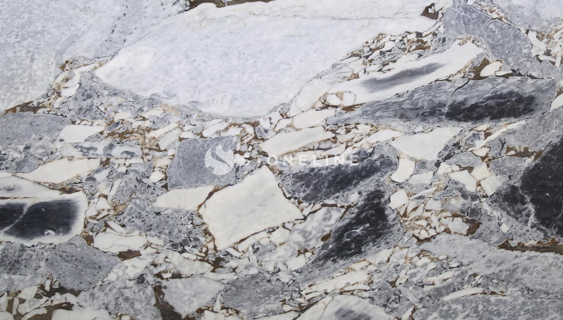 Close-up of textured gray and white stone surface.