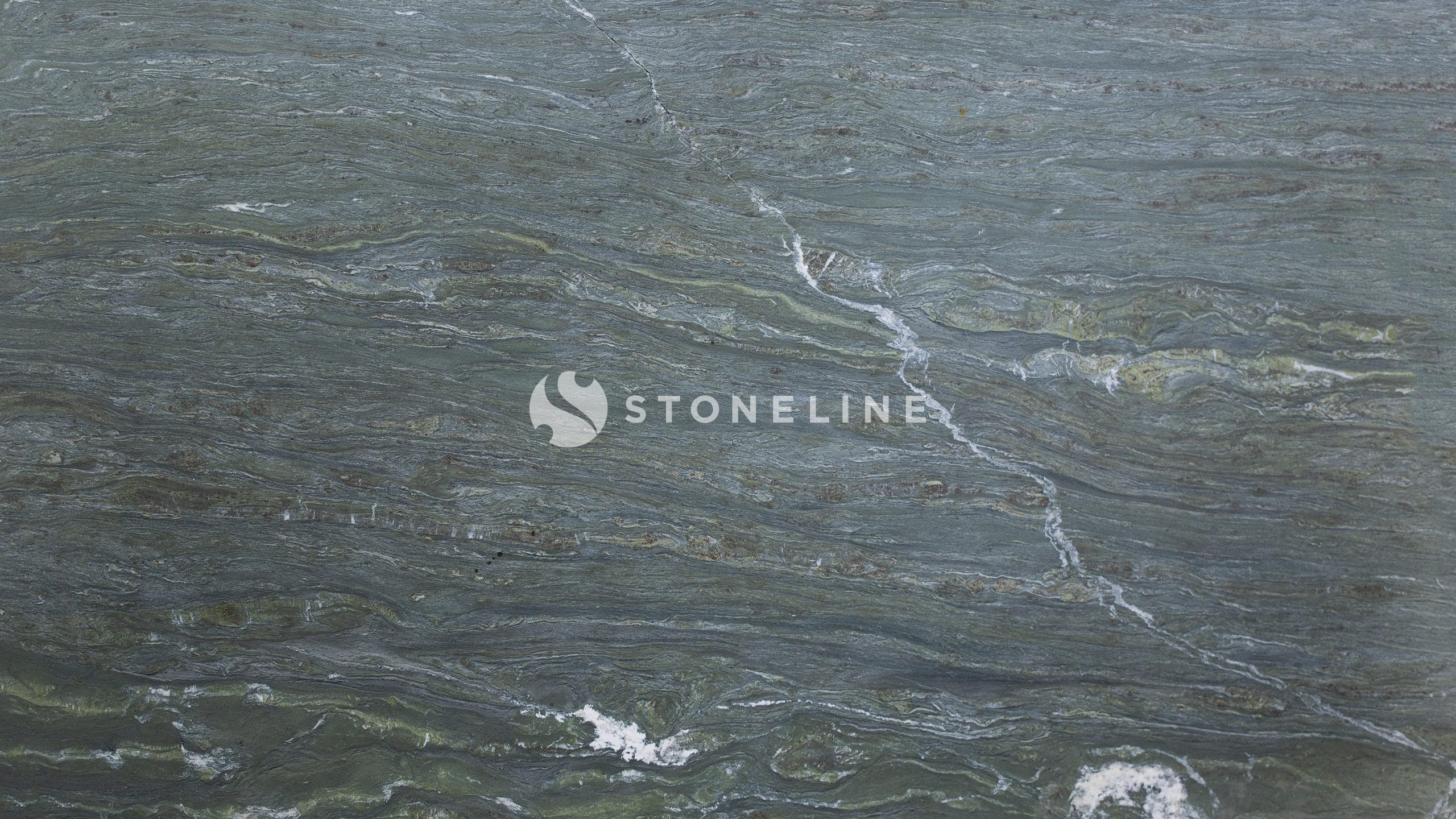 Close-up of green marble texture with white veins.