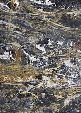 Close-up of black and gold marble texture.