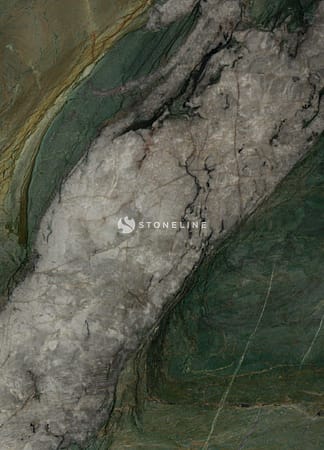 Close-up of green and white marble texture.