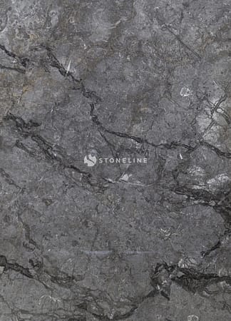 Gray marble texture with dark veins.