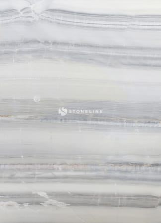 Polished white marble with grey veins