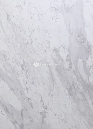 Close-up of white marble texture with gray veins.
